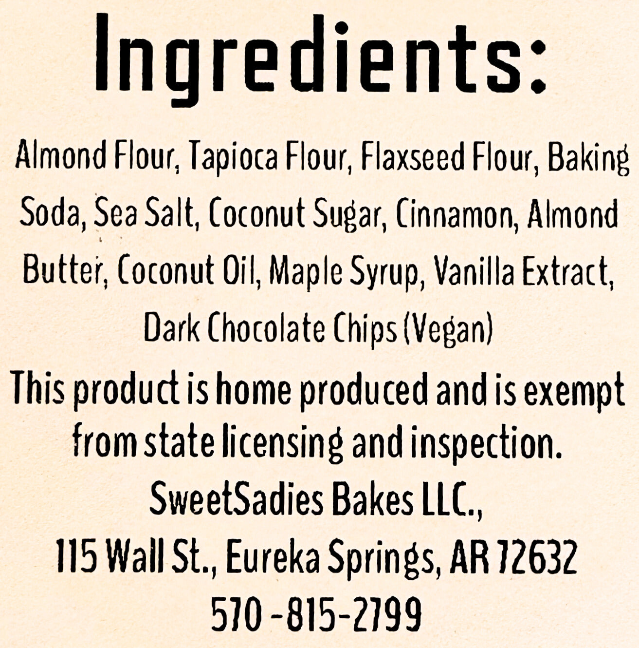 SweetSadies Bakes™ Gluten & Grain Free Cookies