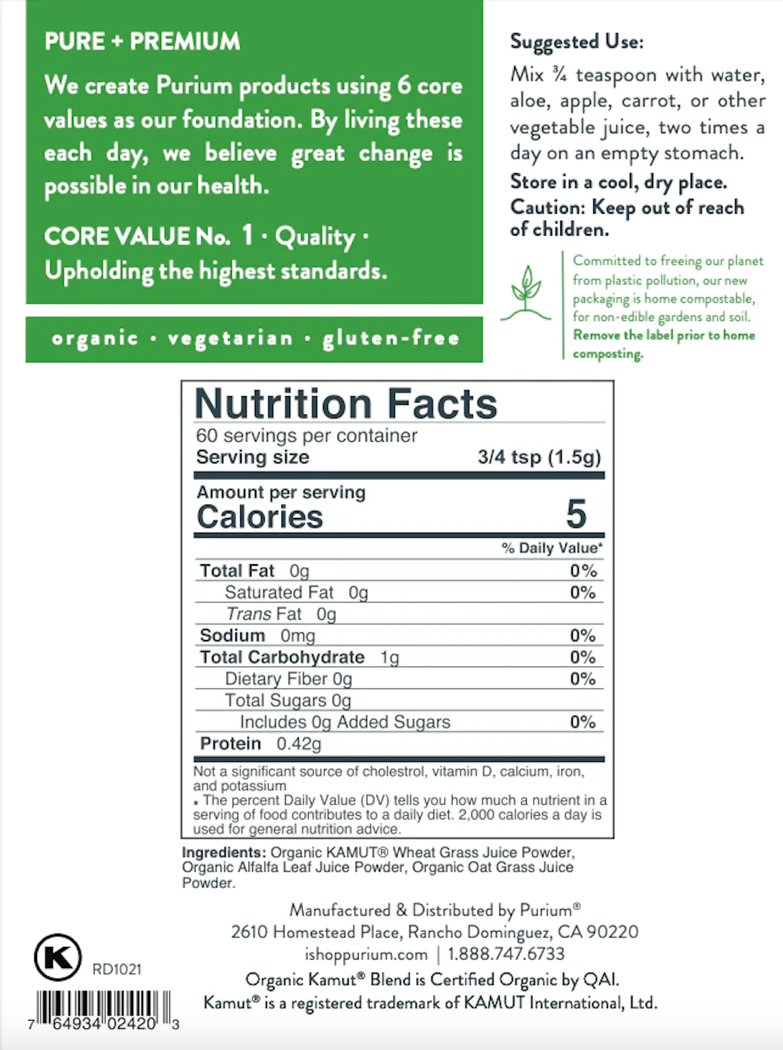Kamut- Egyptian Wheatgrass